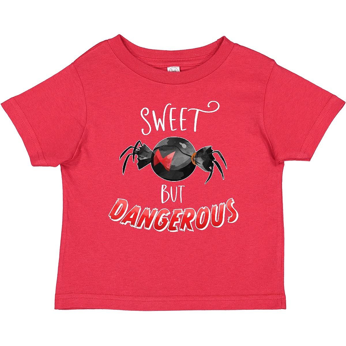 Inktastic Sweet But Dangerous Black Widow Spider Graphic Baby T-Shirt - Cute Halloween Costume & Funny Toddler Outfit