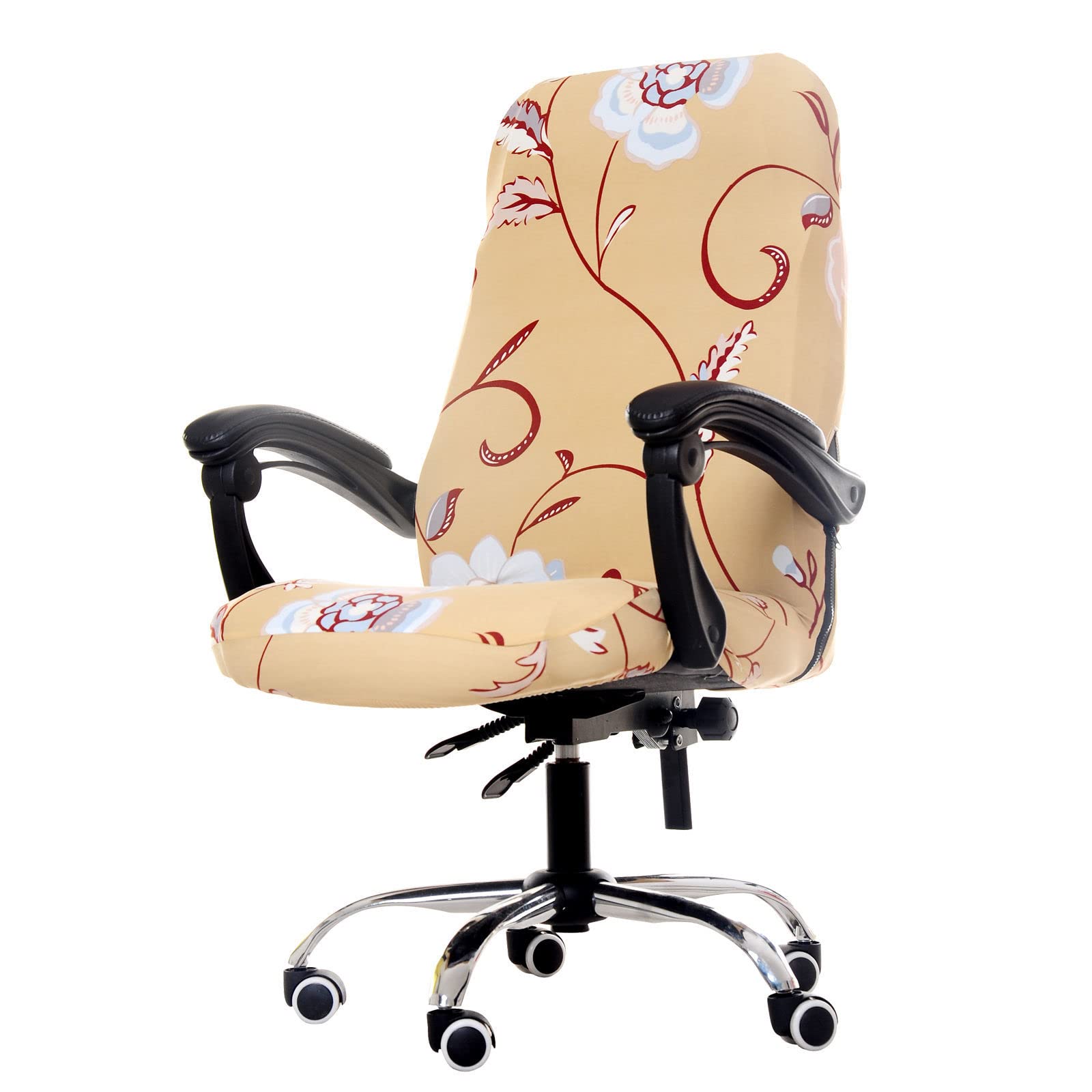 Stretchable Printed Office Chair Cover - Universal Computer & Boss Chair Slipcover - Washable & Removable High Back Design for Rotating Chairs (23.6