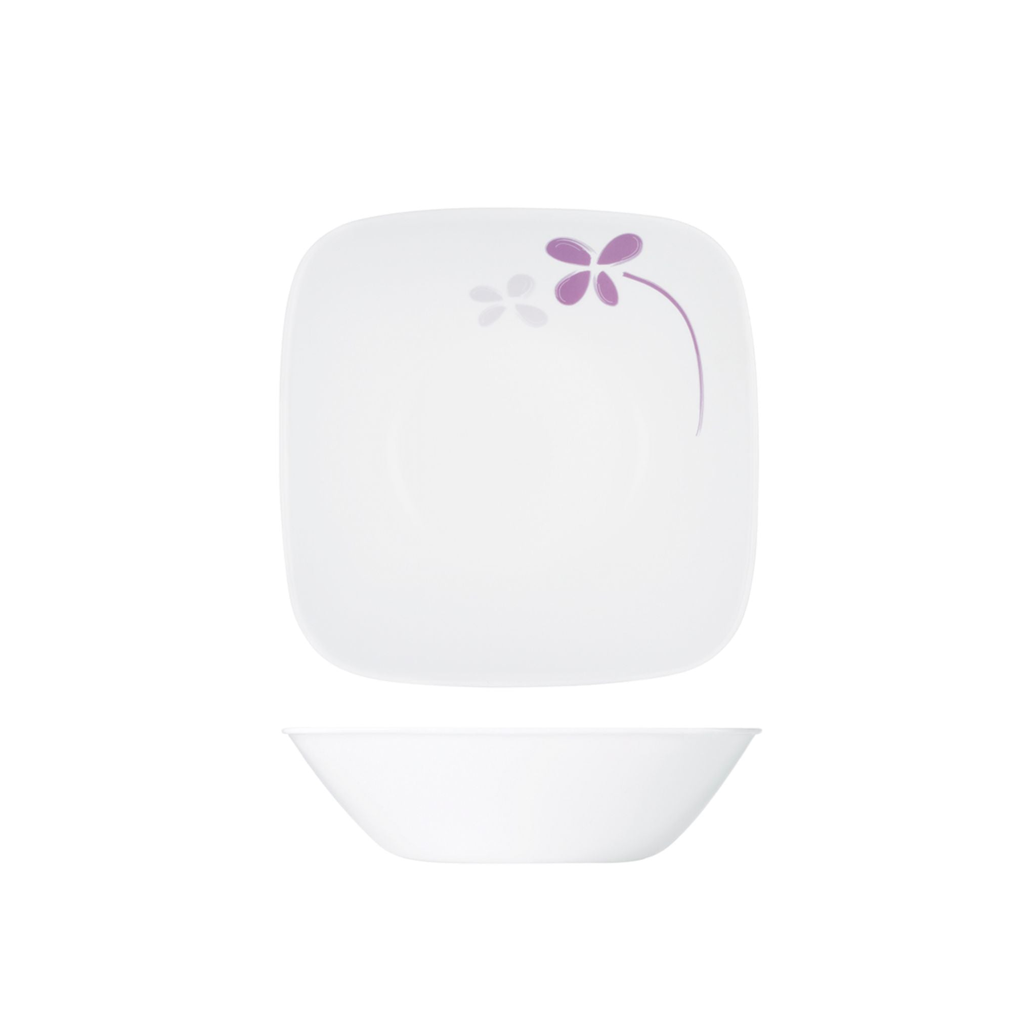 Corelle Square Round 1.4L Serving Bowl - Warm Pansies Design (2348 WP) - Perfect for Soups, Salads & Family Dinners