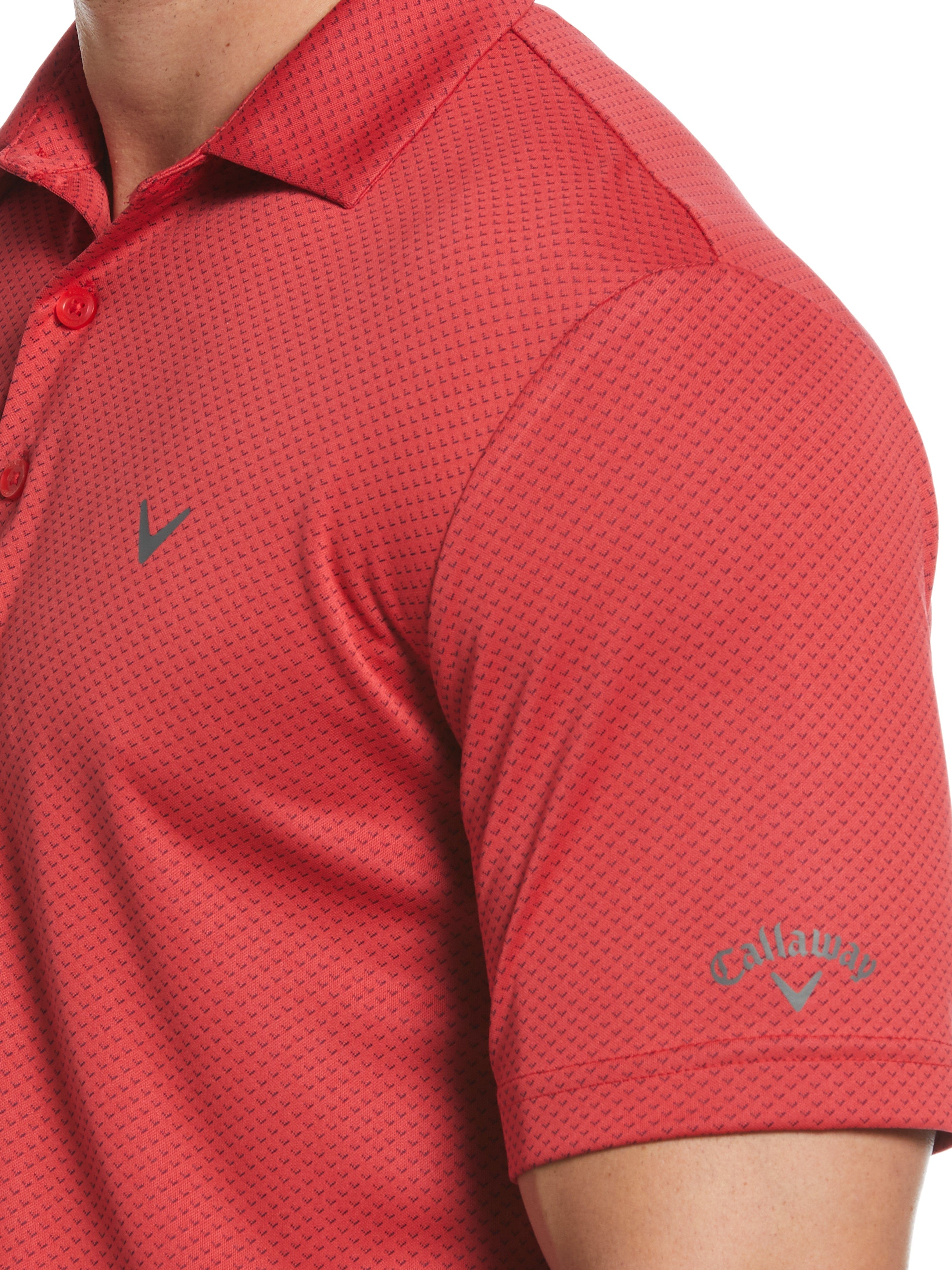 Men's Performance Spin Chevron Jacquard Golf Polo Shirt - Moisture Wicking & UV Protection for Golf, Tennis & Outdoor Sports