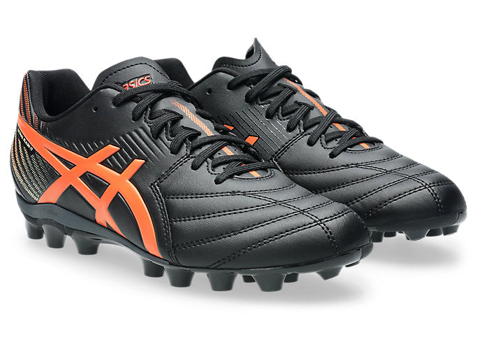 ASICS Kids' Lethal Flash Black/Orange Football Cleats - Lightweight Soccer Shoes for Youth Players - Perfect for Training & Matches on Grass Fields