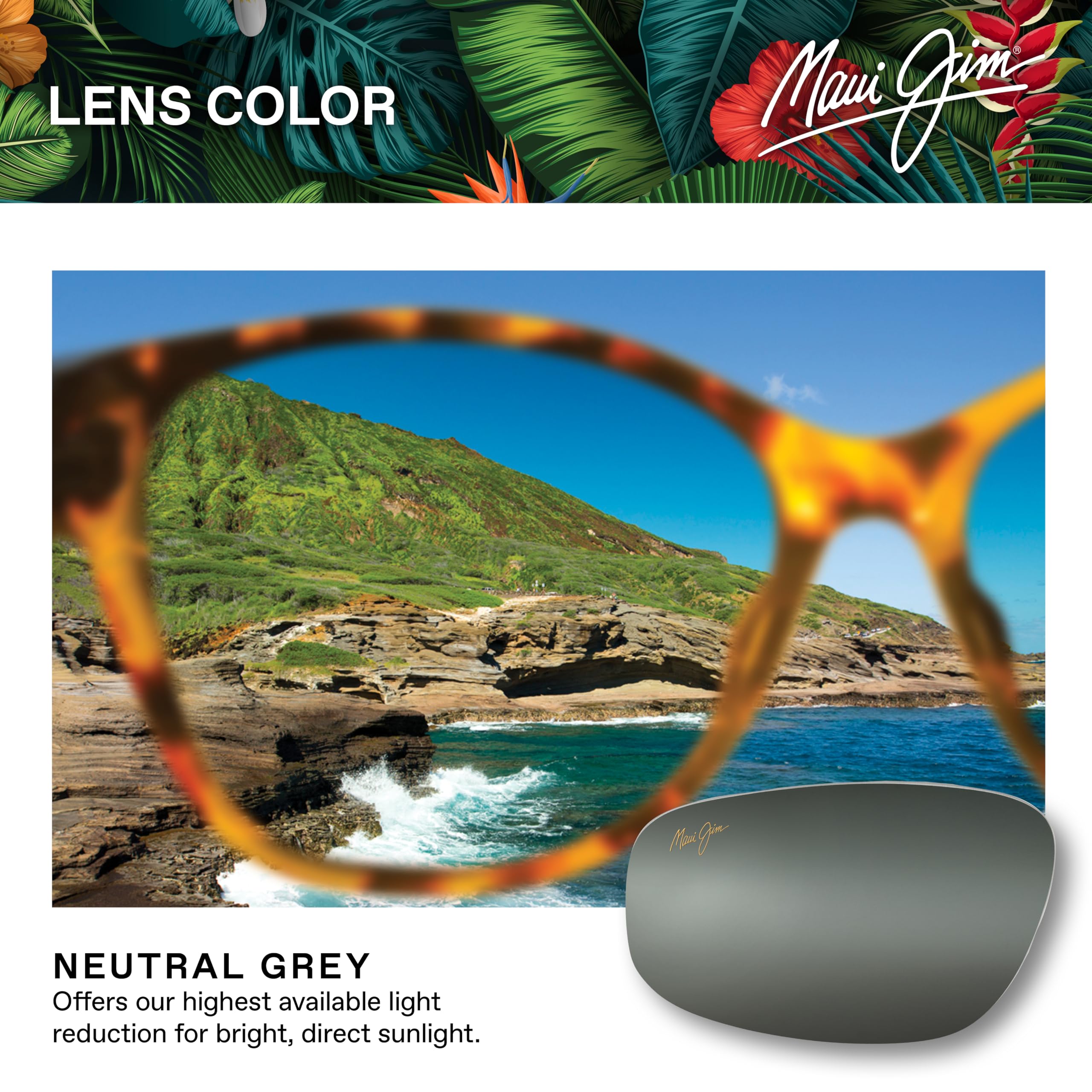 Maui Jim Women's Pua PolarizedPlus2 Lenses Square Sunglasses for Women - UV Protection, Anti-Glare, Lightweight & Stylish - Perfect for Driving, Beach, and Outdoor Activities