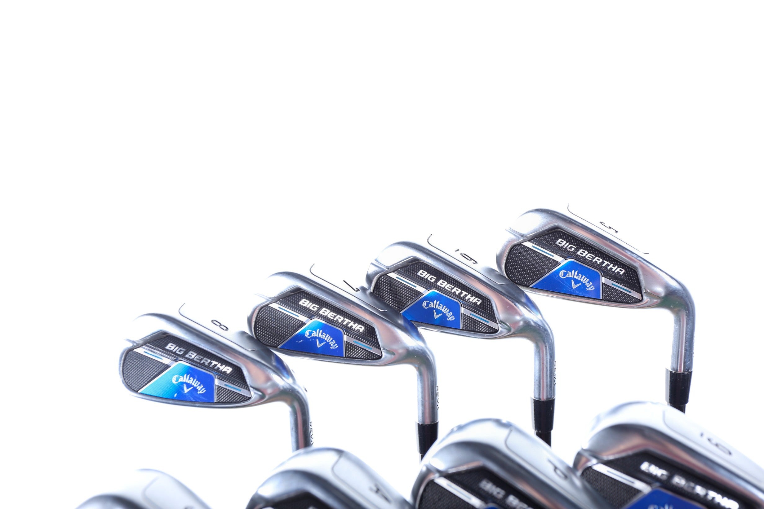 Used Callaway Big Bertha REVA Women's Iron Set - Right Handed 5-PW, AW, SW Regular Flex Graphite Shafts | Golf Clubs for Beginners & High Handicappers | Perfect for Driving Range & Course Play