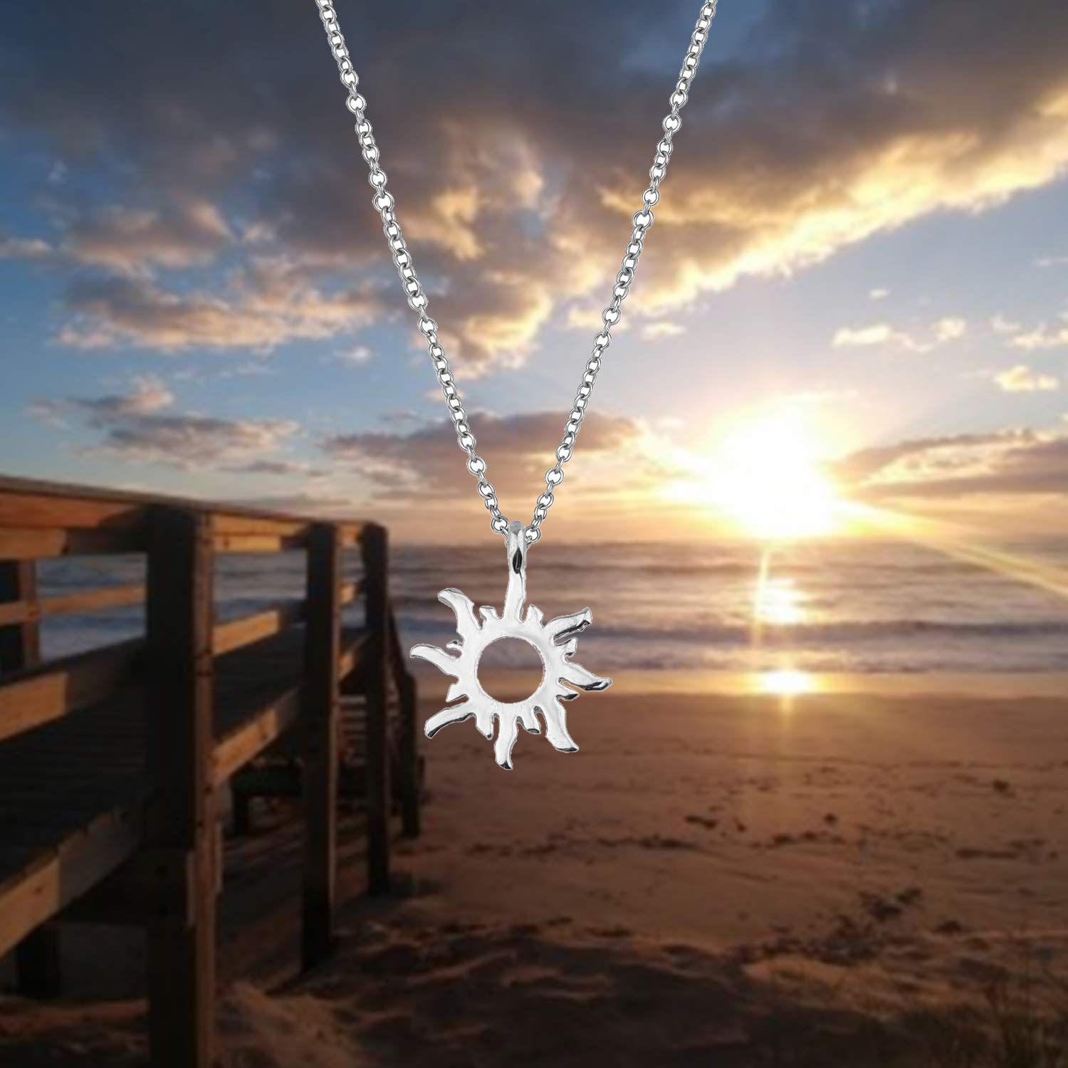 MYOSPARK Simple Sun Pendant Necklace for Women - Elegant Gold or Silver Jewelry Gift with Message Card - Perfect for Birthday, Anniversary, Valentine's Day & Everyday Wear