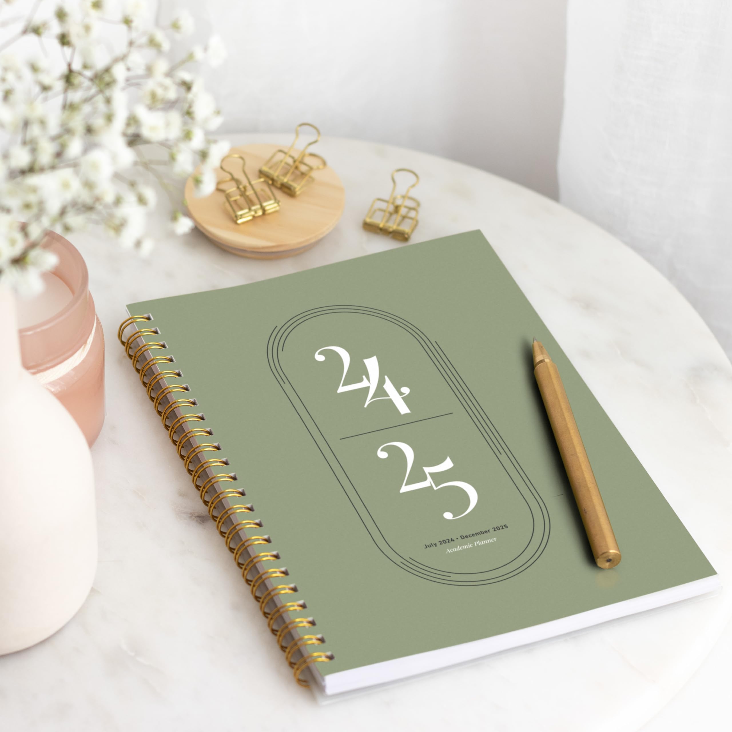 Rileys Planner 2024-2025 Academic Year - 18-Month Weekly & Monthly Planner with Flexible Cover, Notes Pages & Twin-Wire Binding (8x6 Inch, Green) - Perfect for Students, Teachers & Professionals