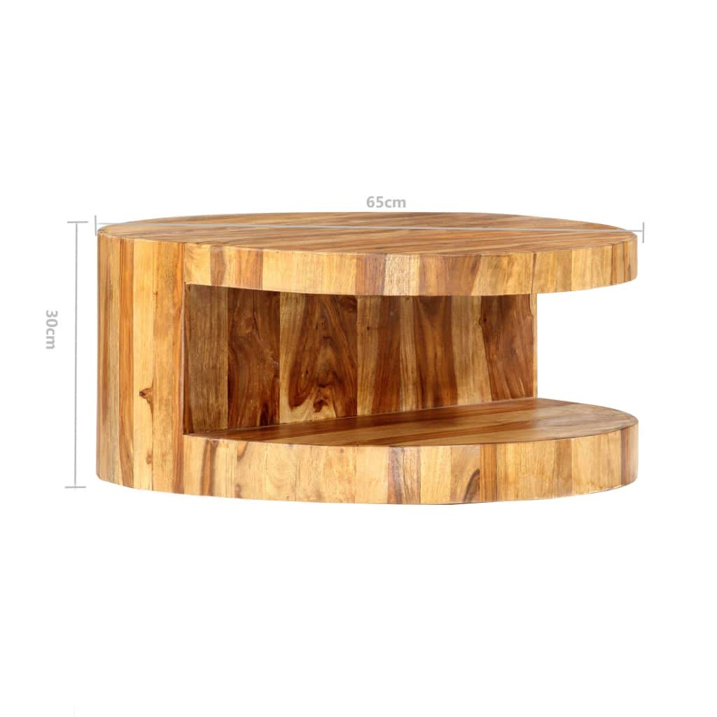 Handmade Bohemian Style Sheesham Wood Coffee Table - 25.6
