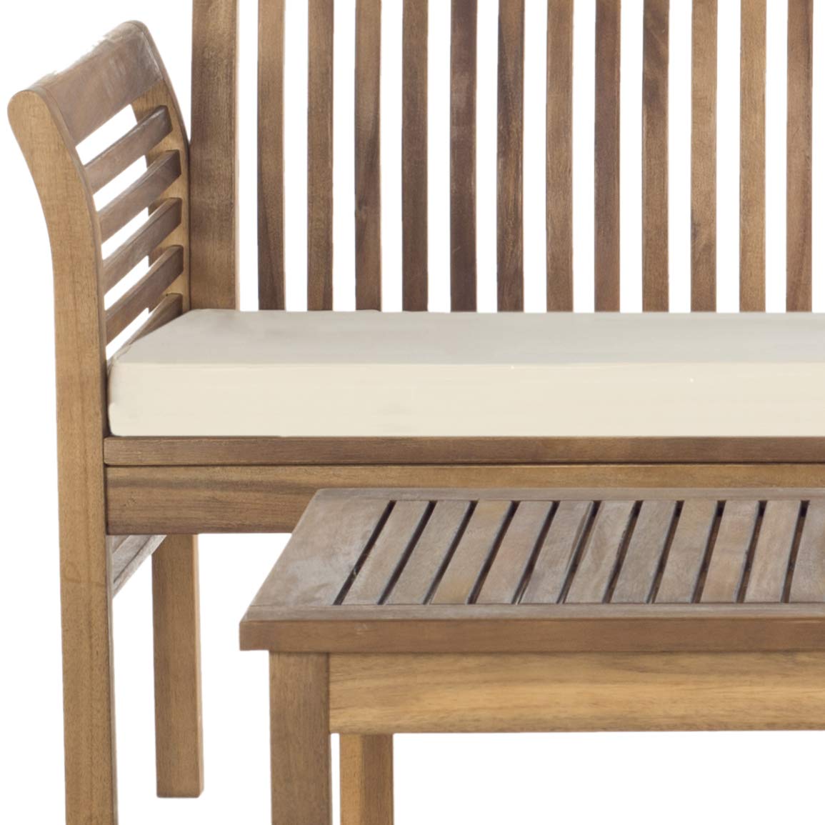 SAFAVIEH Outdoor Collection Carson Natural/Beige 4-Piece Patio Cushion Set for Conversation Area - Water-Resistant Outdoor Furniture Cushions for Garden, Poolside & Backyard Relaxation