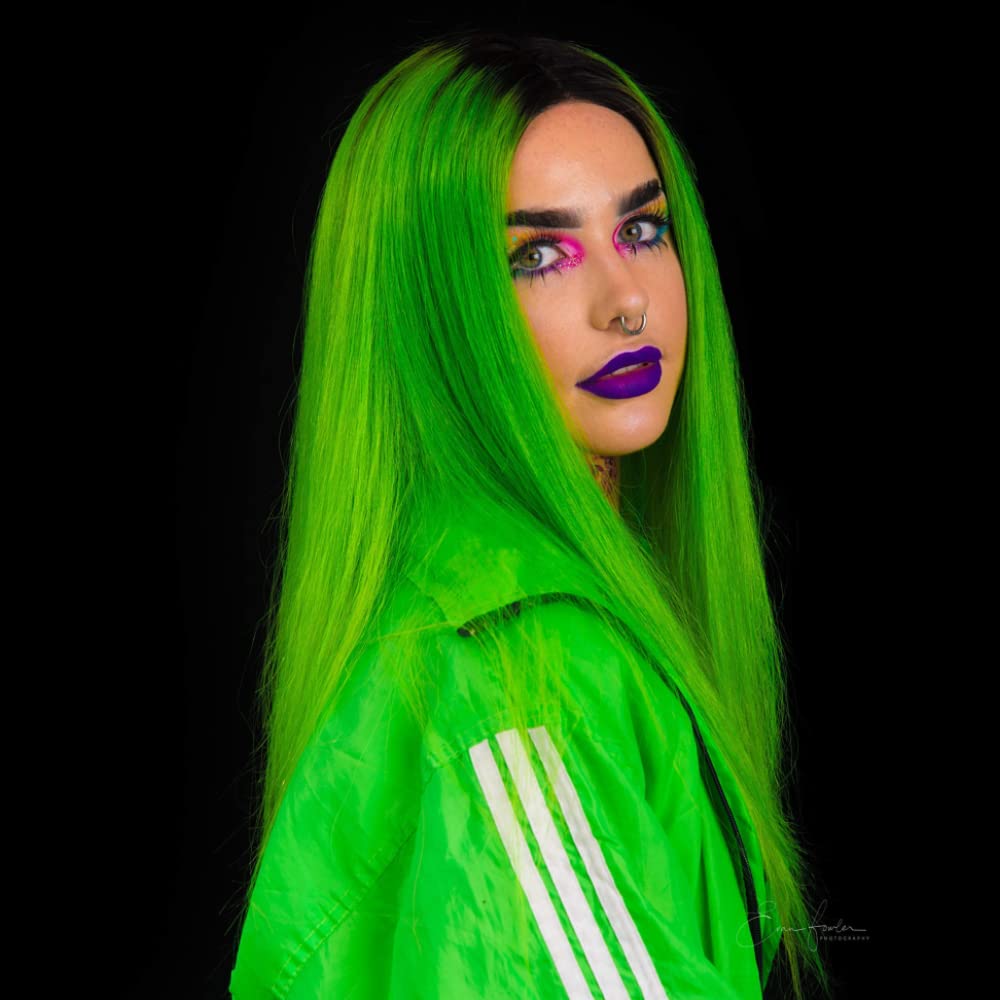 Manic Panic Electric Lizard Semi-Permanent Hair Dye - Vibrant Green Color - 8oz Bottle - Vegan & Cruelty-Free - Perfect for Punk, Cosplay & Festival Hairstyles