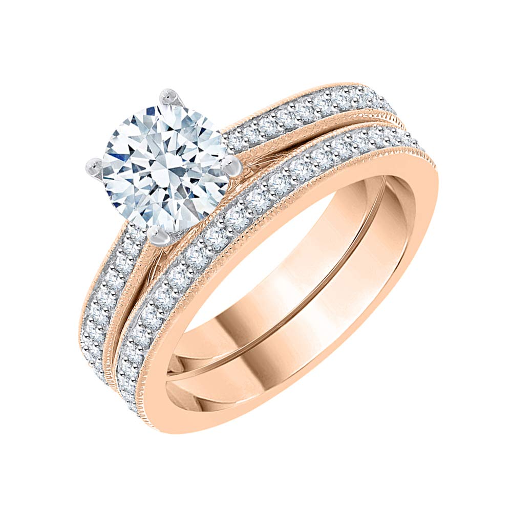 14K Gold KATARINA Diamond Bridal Set (1 1/3 cttw, I-J, I1) - Elegant Wedding & Engagement Ring Set for Brides