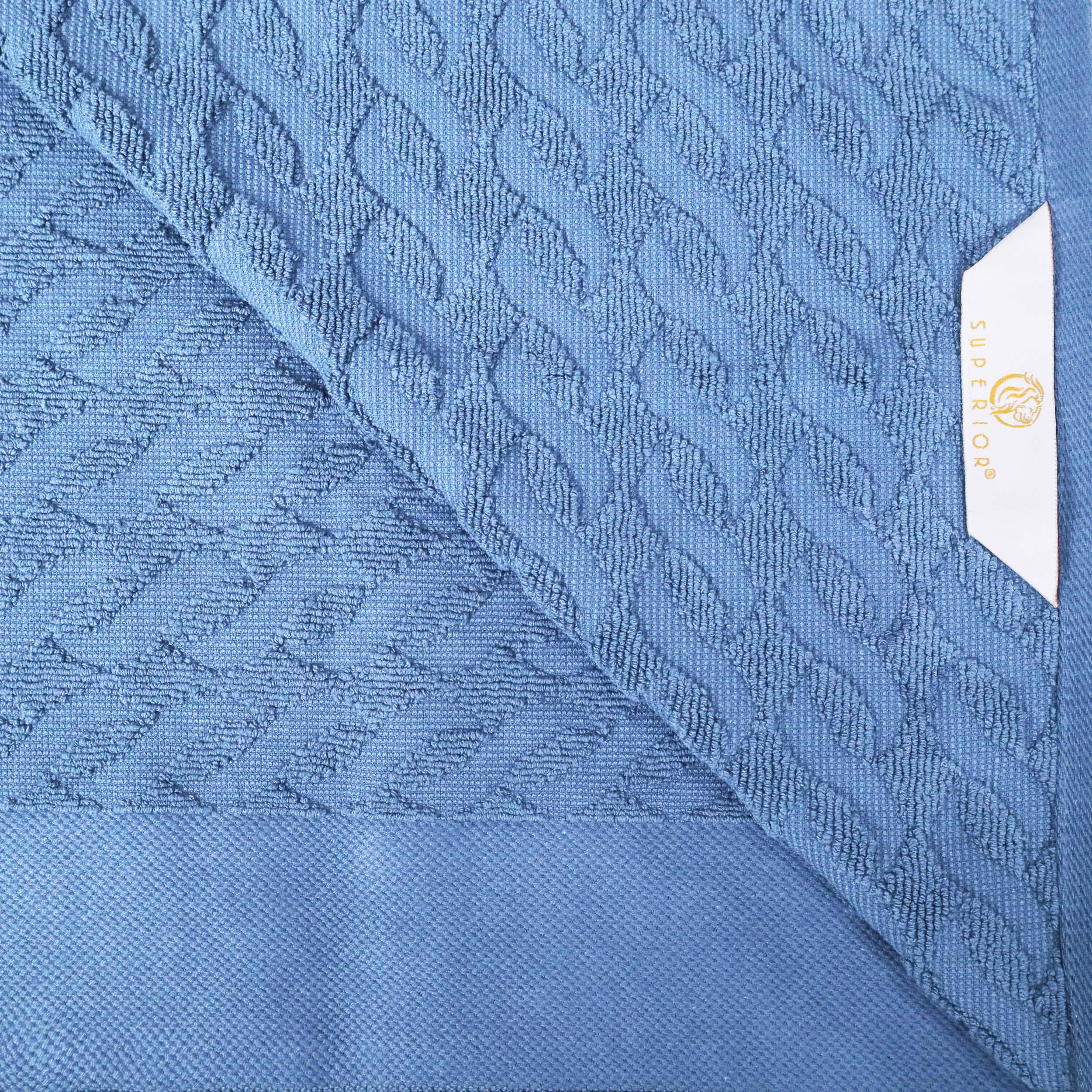 Premium 6-Piece Turkish Cotton Herringbone Jacquard Towel Set - Ultra Soft & Absorbent Bath Towels, Hand Towels & Washcloths - Luxury Spa & Bathroom Essentials for Home, Hotel & Gifts