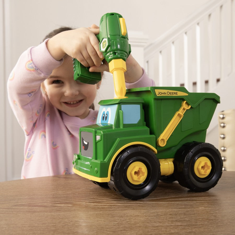 John Deere Build a Buddy Dump Truck - Green Toy Truck for Kids | Construction Vehicle Playset for Pretend Play & Learning