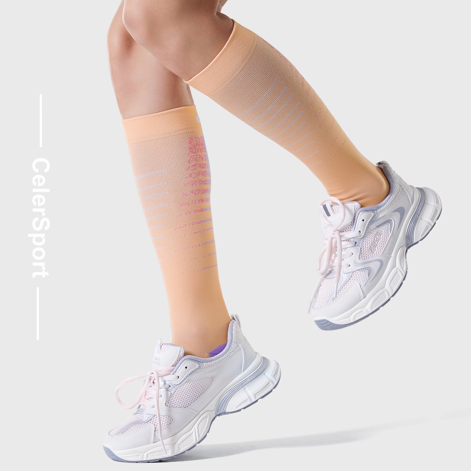 CelerSport 3 Pairs Compression Socks for Men & Women 20-30 mmHg - Running, Travel & Work Support Socks for Circulation & Recovery