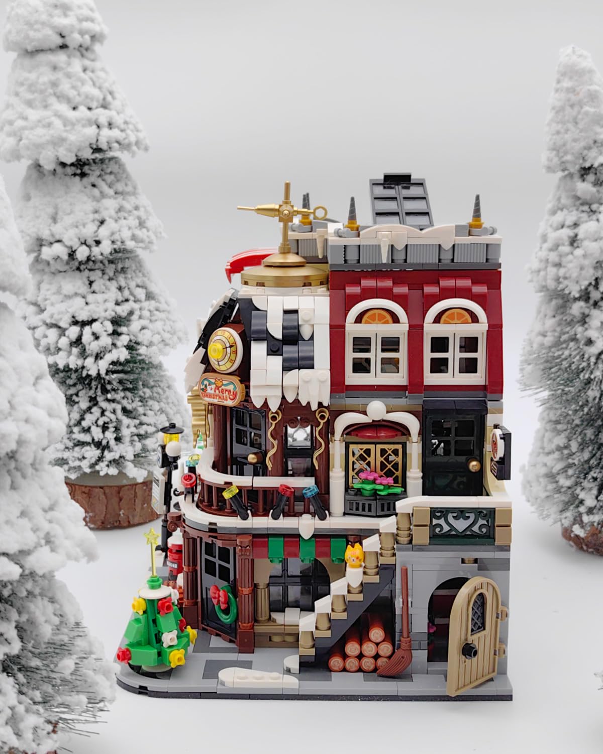 Mini Christmas Cafe Shop Building Blocks Set (2506pcs) - Holiday Main Street Architecture Model, Creative Christmas Gift for Adults - Perfect for Home Decor, Office Display & Holiday Collectors