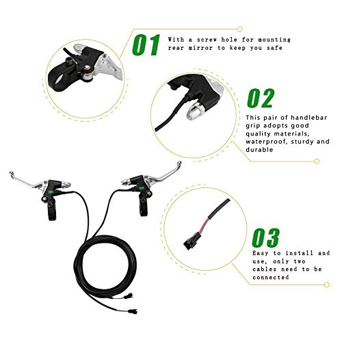 Premium Aluminum Alloy E-Bike Brake Levers - Waterproof Electric Bike Brake Handles & Grip Accessories for Mountain Bikes, Commuting & Off-Road Cycling