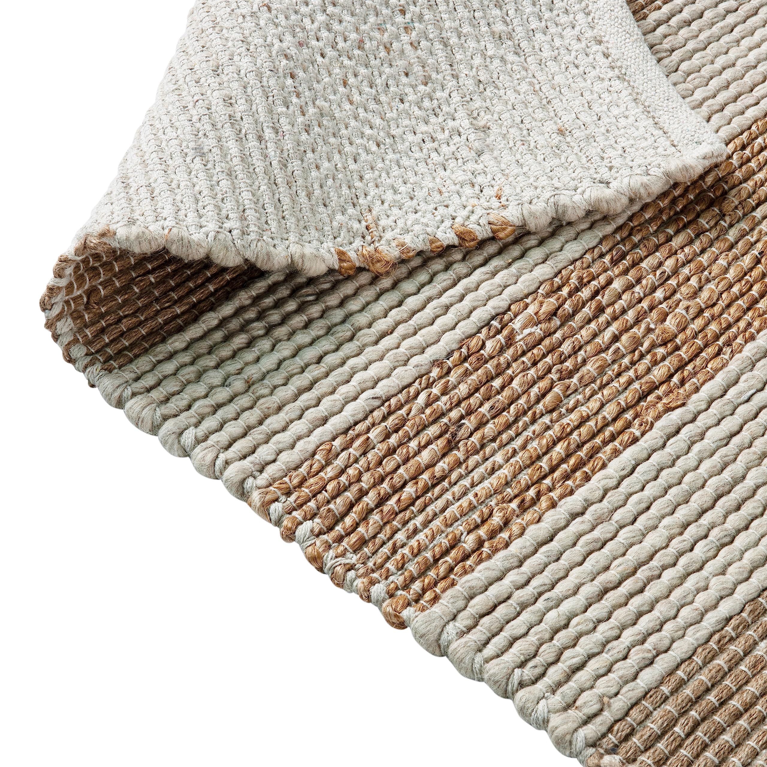 Merrick Lane 5' x 7' Handwoven Jute Blend Area Rug - Natural Fiber Floor Mat for Living Room, Bedroom & Dining Area - Eco-Friendly Home Decor
