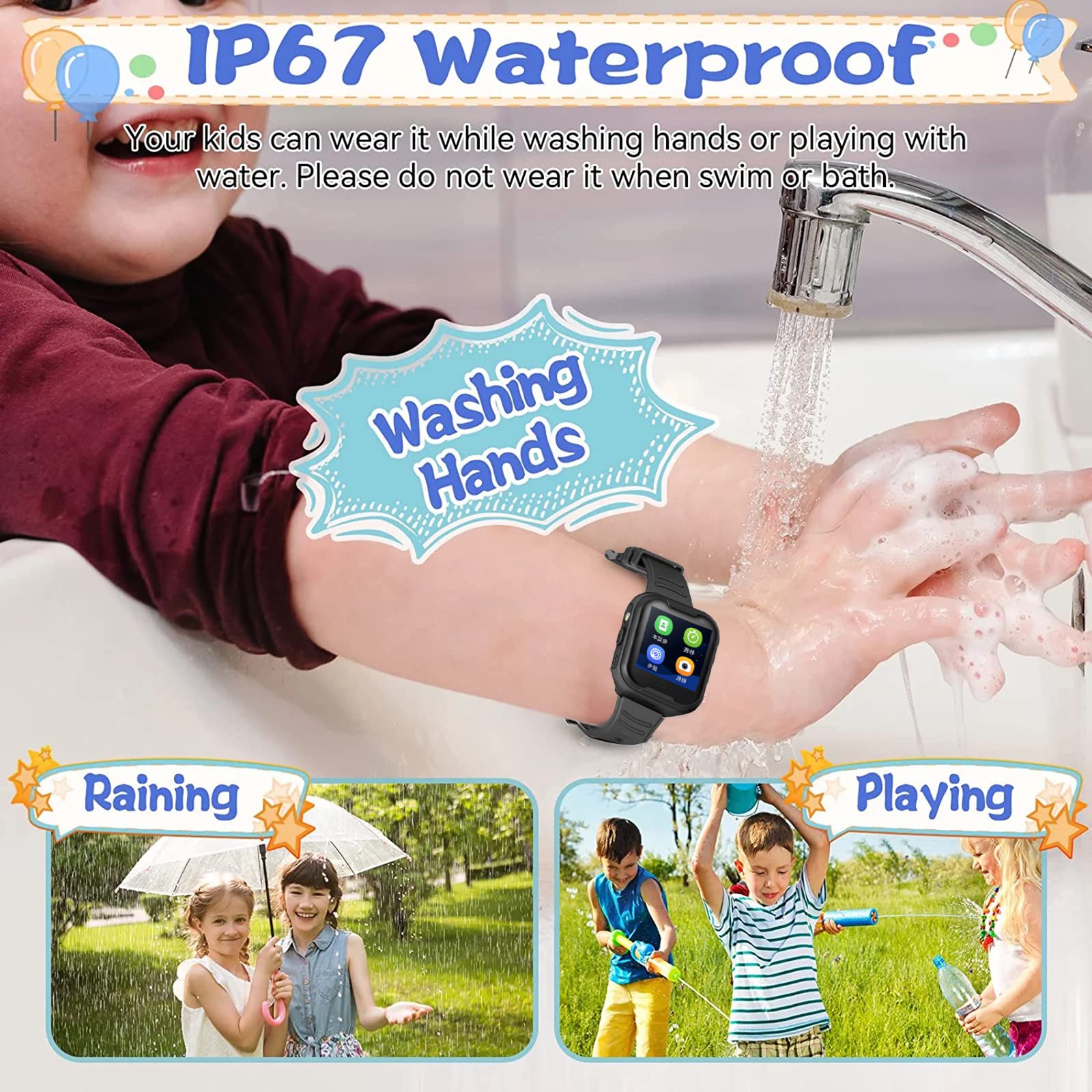 **4G GPS Smart Watch for Seniors - Real-Time Tracking, Two-Way Calling, Waterproof Touchscreen with Camera, SOS Alarm & Pedometer - Perfect Christmas/Birthday Gift (Black) - Ideal for Elderly Safety & Fitness Monitoring**