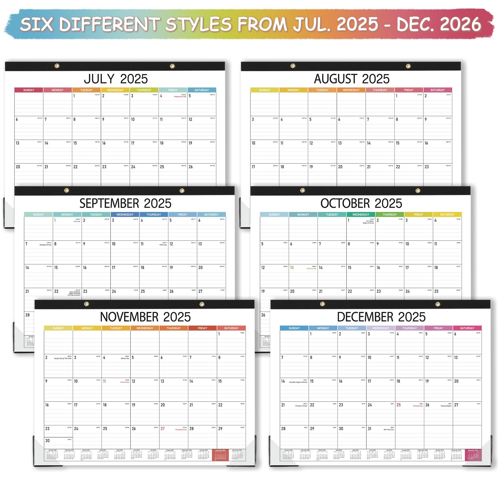 2025-2026 18-Month Desk Calendar - Large 14.8