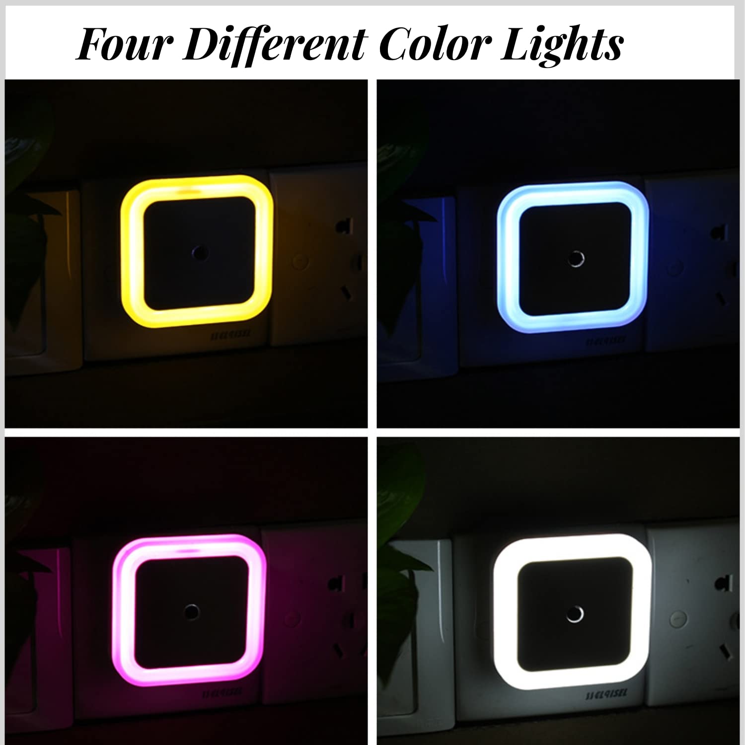 Othmro 6-Pack ABS Plug-in Night Light, Warm White LED Christmas Bulb with Auto Dusk-to-Dawn Sensor - Perfect for Bedroom, Kitchen, Hallway (L62×W62×H60, Red, EU Plug) | Energy-Efficient Night Lighting Solution for Home Safety & Holiday Decor