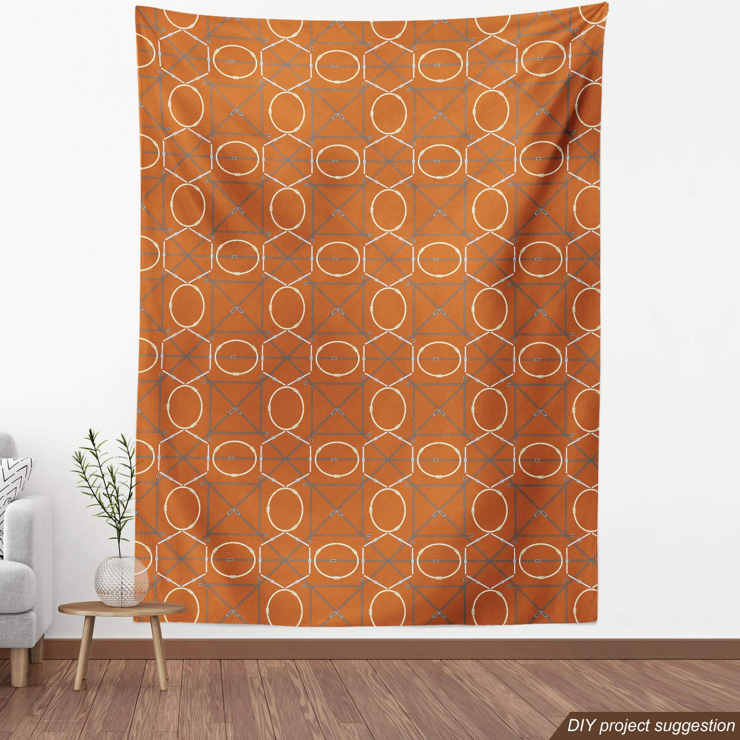 Ambesonne Abstract Fabric by The Yard - Modern Geometric Pattern Upholstery Material for Sofa, Curtains & Home Decor | 10 Yards Pale Cinnamon Dimgray | Perfect for DIY Projects & Interior Design