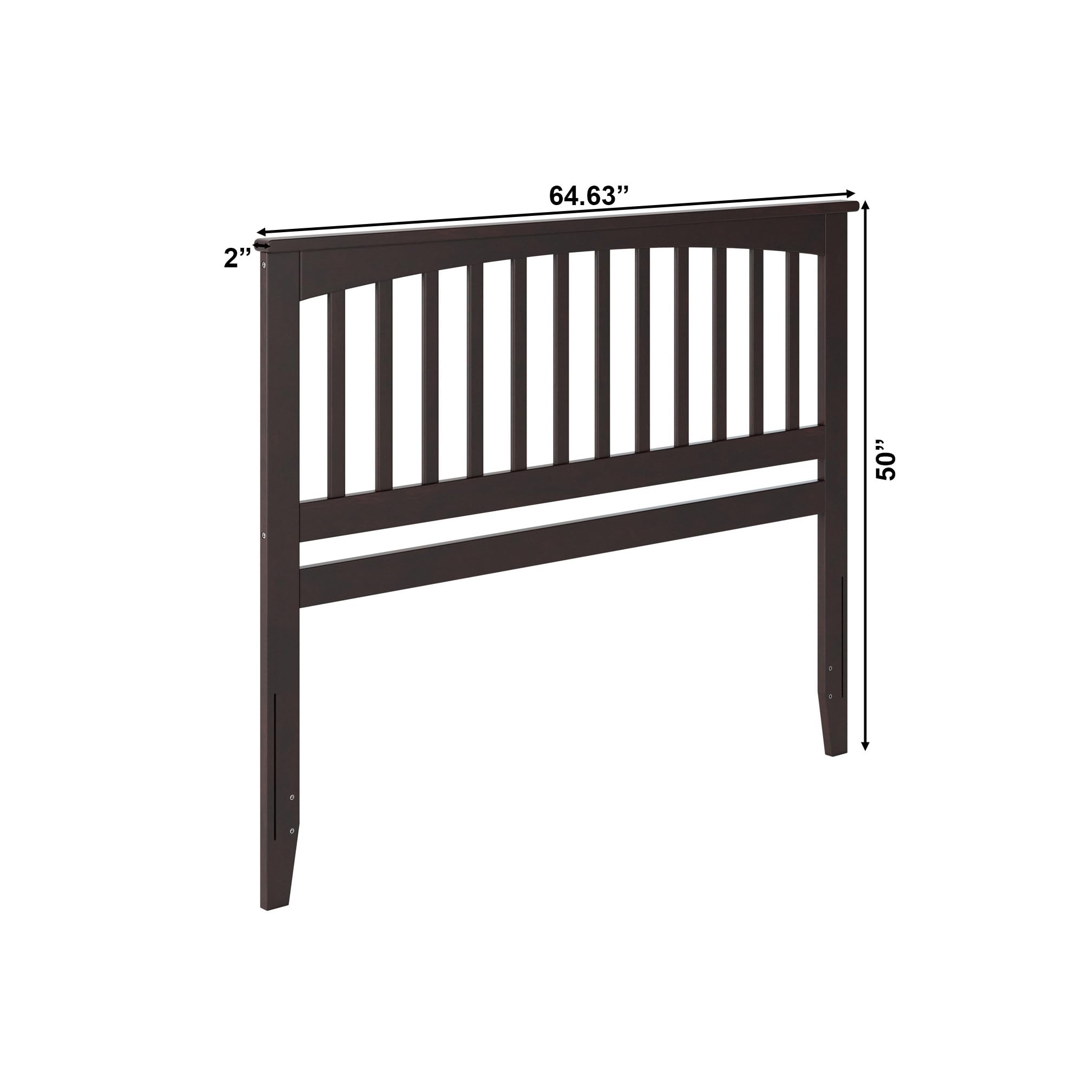 AFI Mission Queen Solid Wood Headboard with USB Charging Ports - Espresso Finish - Elegant Bedroom Furniture for Master Bedroom or Guest Room