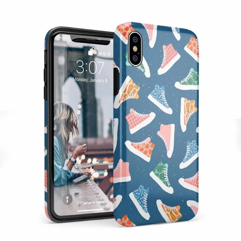 Casely iPhone X/XS Case - High Top Sneaker Design Protective Phone Cover | Trendy Fashion Accessory for Women & Men | Perfect for Gym, School & Daily Use