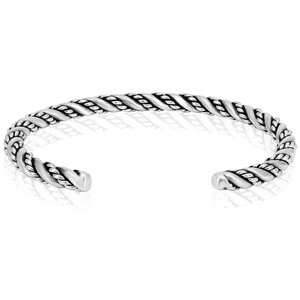 Viking Bracelets for Men & Women - 925 Sterling Silver Cuffs in Various Designs (Sizes M, L, XL) - Perfect for Viking Lovers, Cosplay, and Everyday Wear