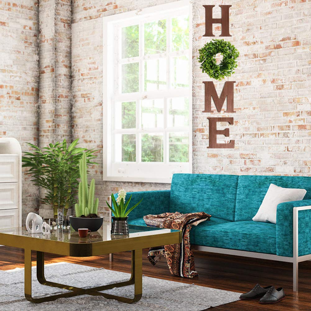 Rustic Wood Letters Wall Decor with Wreath - Farmhouse Sign for Living Room, Kitchen