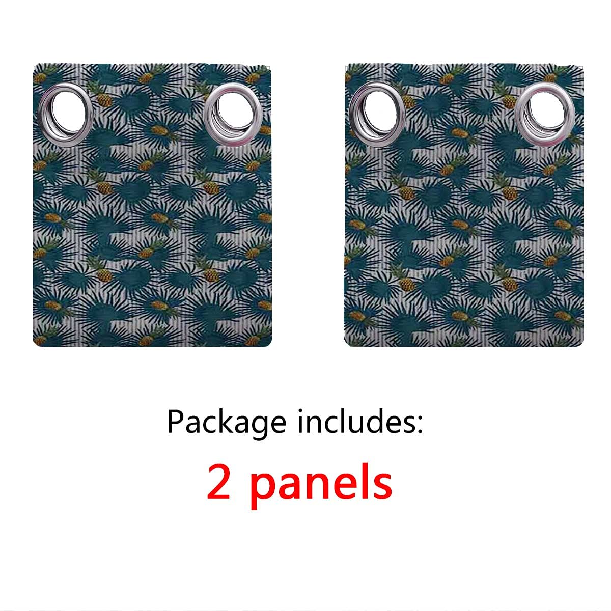 84 Inch Blackout Curtains with Pineapple Palm Leaf Design - Thermal Insulated Window Drapes for Living Room & Bedroom (96x84 Inches) - Perfect for Sun Protection & Energy Saving