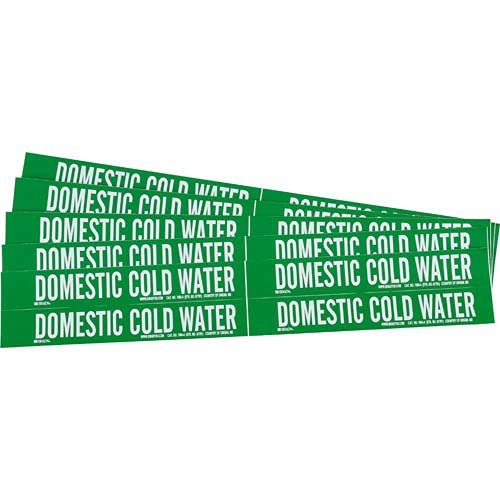 Brady 103548 Pipe Marker - Domestic Cold Water Label for 0.75