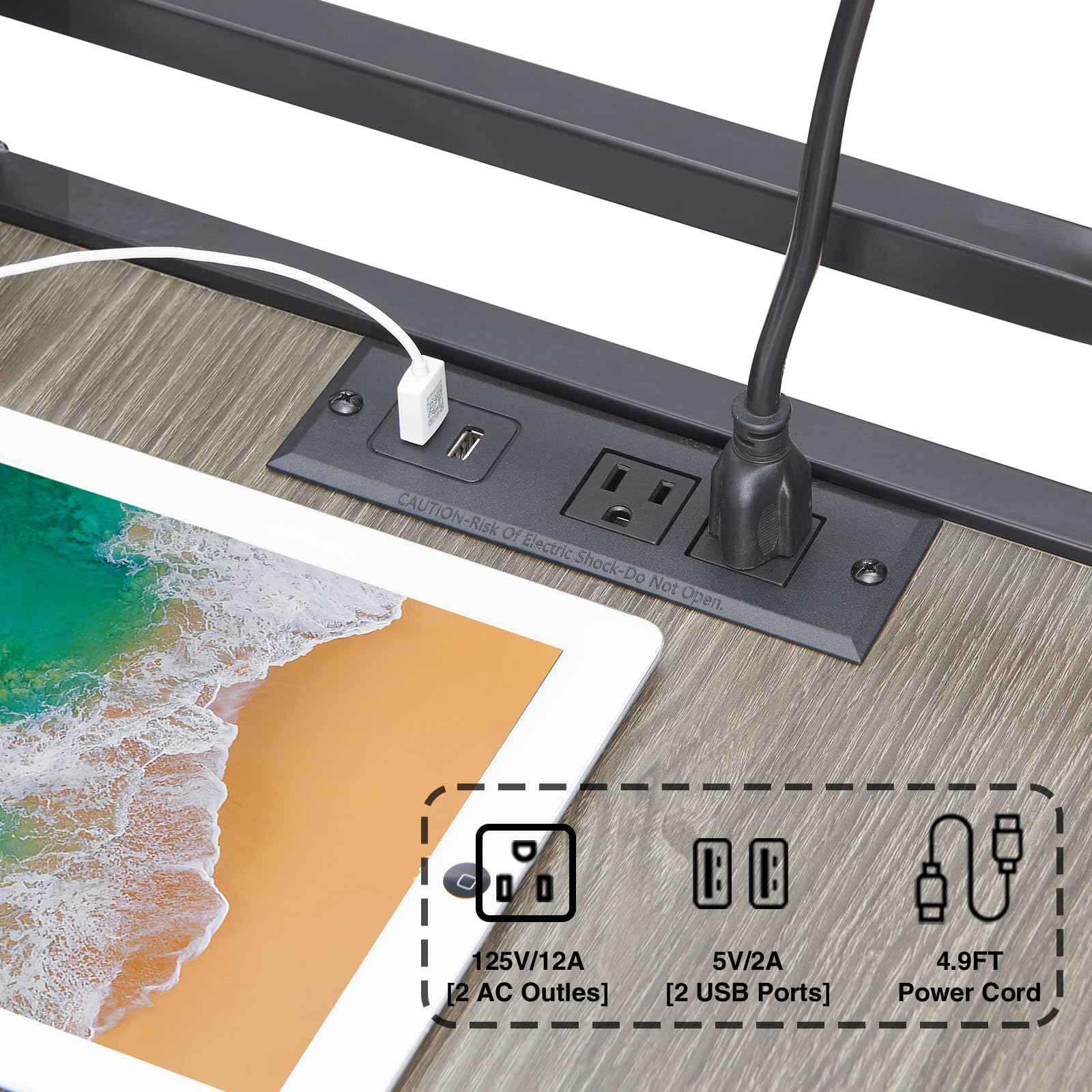 Heavy-Duty Printer Stand with Storage - Adjustable Printer Table with Power Outlet & USB Ports - Home Office Desk Organizer with Paper Shredder Shelf & PC Tower Stand on Wheels - Perfect for Workspace Organization & Multi-Functional Home Office Setup