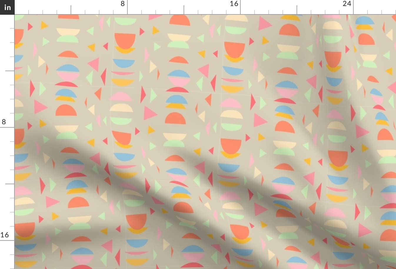 Geometric Modern Circle Math Printed Minky Fabric Fat Quarter - Soft Plush Fabric for Sewing Baby Blankets, Quilt Backing & DIY Plush Toys - Perfect for Nursery Decor, Craft Projects & Gift Making