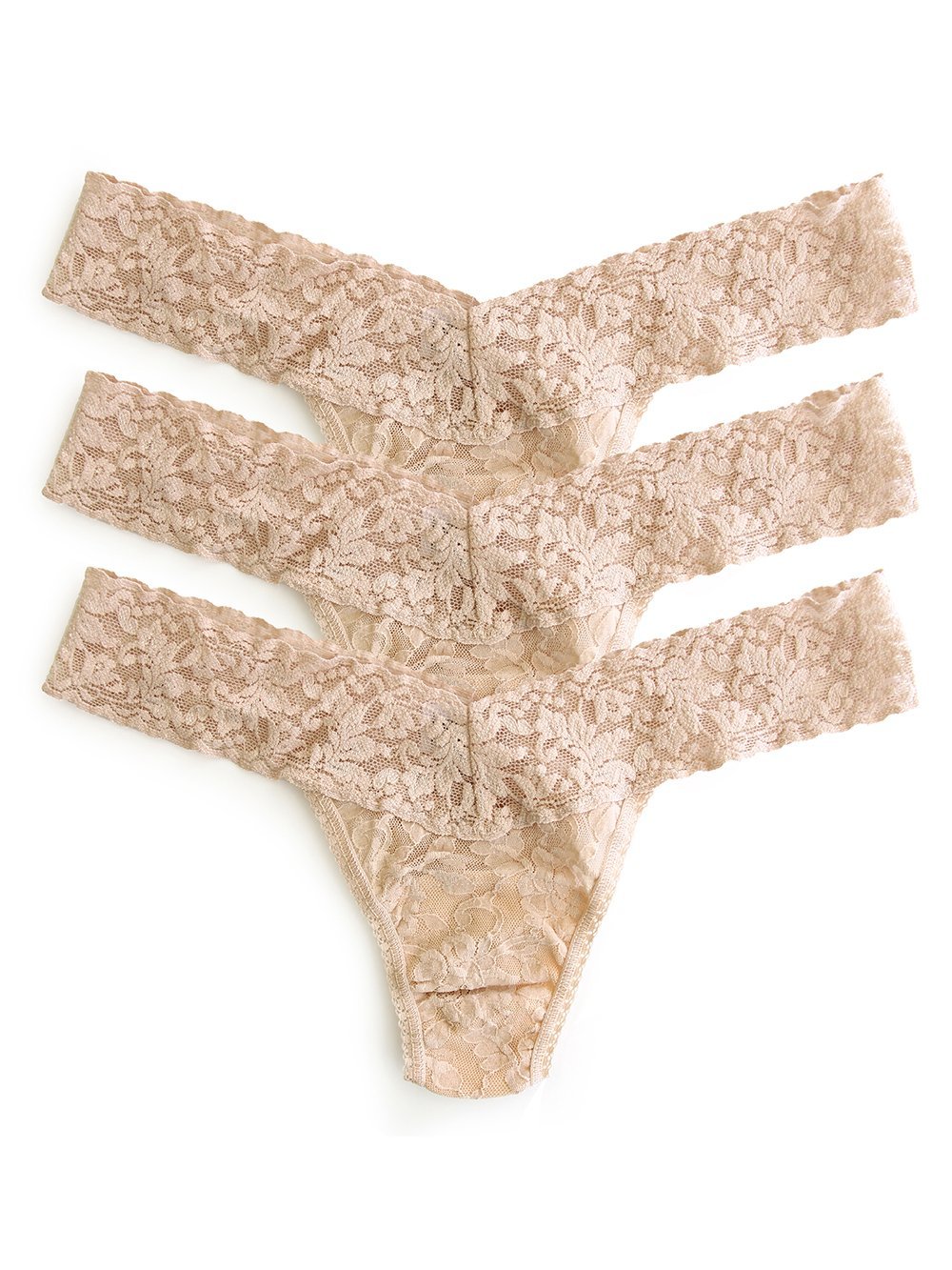Hanky Panky 3-Pack Stretch Lace Low Rise Thongs for Women - Soft Comfortable Underwear for Everyday Wear & Special Occasions