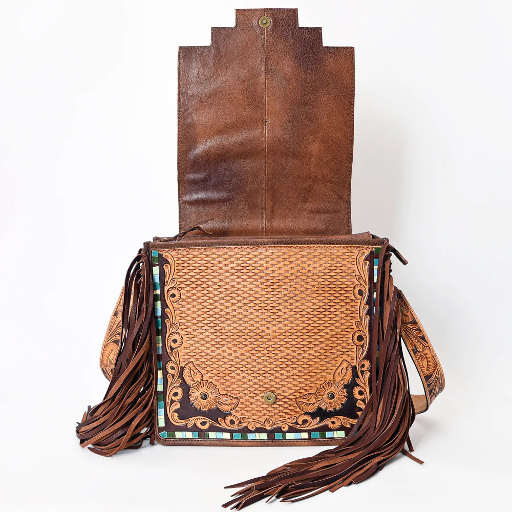 American Darling Turquoise Cactus Tooled Leather Crossbody Bag for Women | Western Boho Style Purse | Perfect for Music Festivals, Travel & Everyday Use