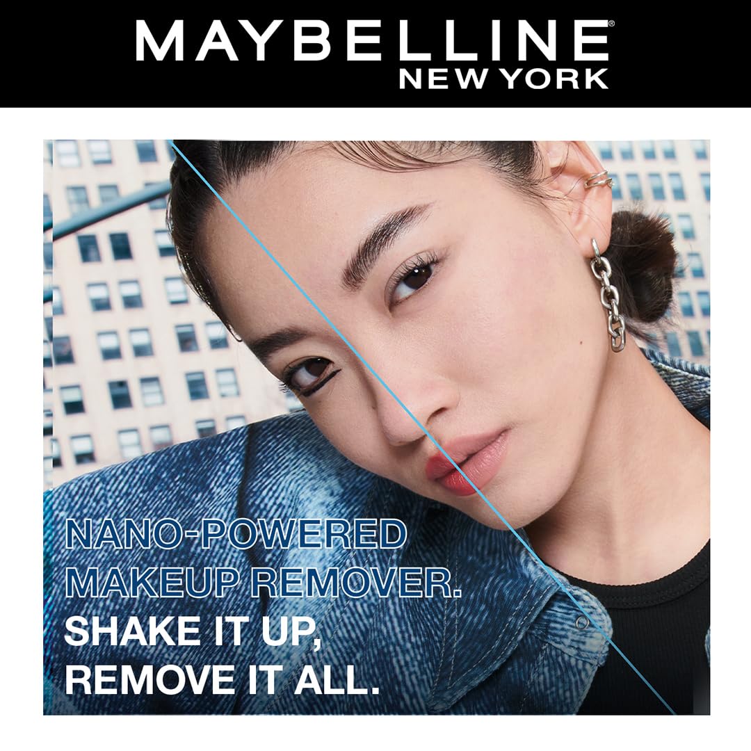 Maybelline New York Bi-Phase Eye & Lip Makeup Remover - Waterproof Formula (40ml) | Gentle & Effective for Sensitive Skin | Perfect for Nighttime Routine & Travel