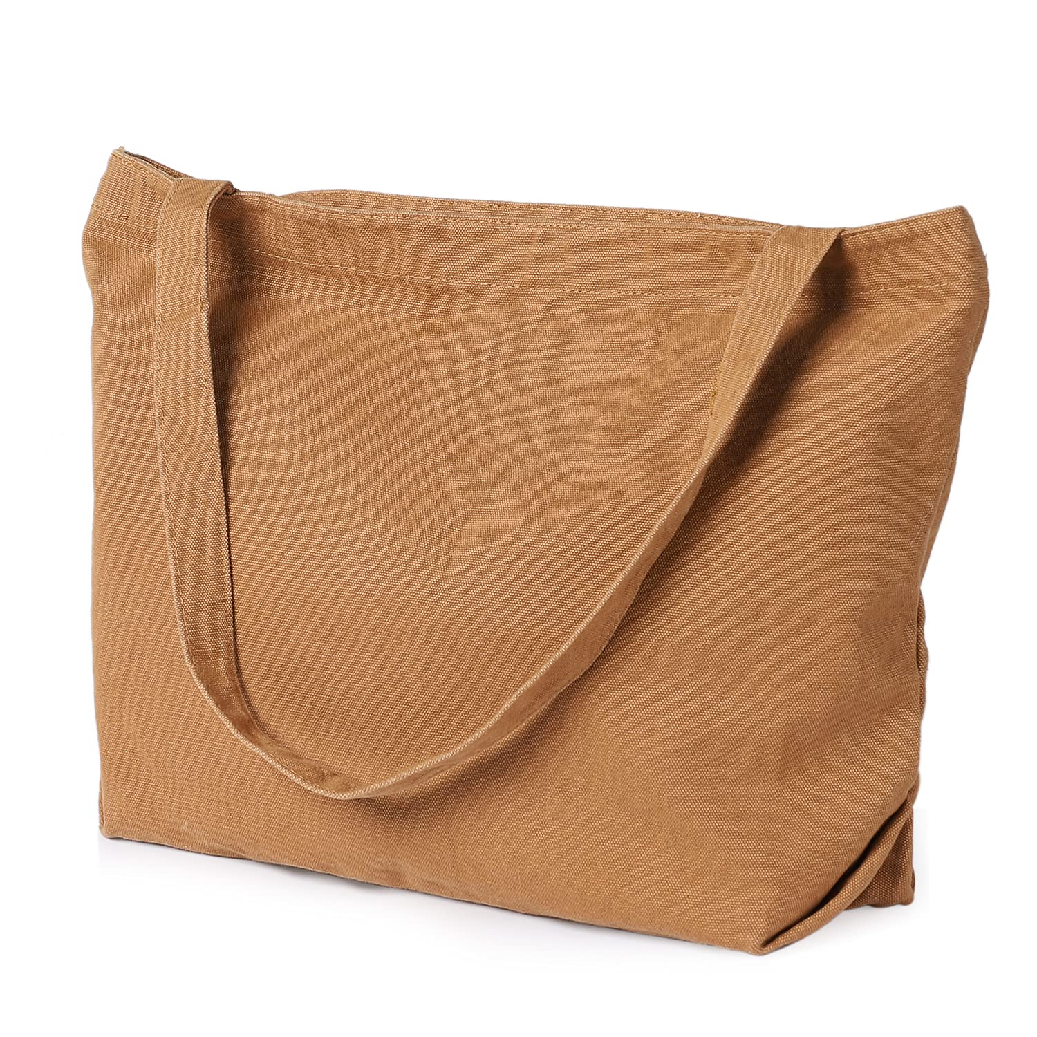 Etercycle Women's Large Canvas Tote Bag - Stylish Casual Shoulder Bag with Interior Pocket for School, Work, Shopping & Travel | Durable & Spacious Hobo Bag (Brown) - Perfect for Daily Commute, Beach Trips & Office Use
