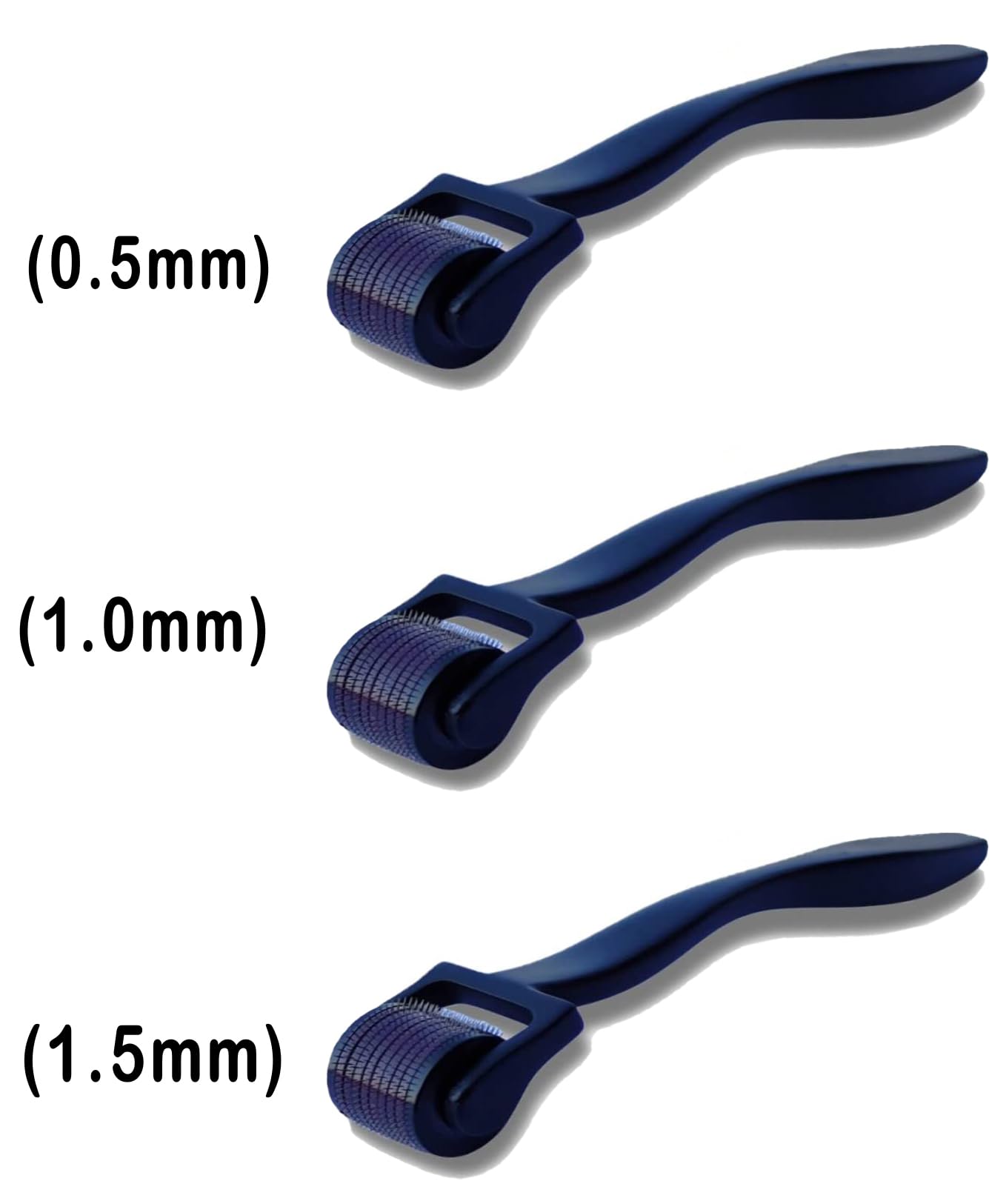 Styllent 3 Pack Derma Roller Set - 0.5mm, 1.0mm & 1.5mm Microneedle Face Roller for Skin Care & Hair Growth - Men & Women - Perfect for Anti-Aging, Acne Scars & Scalp Stimulation at Home
