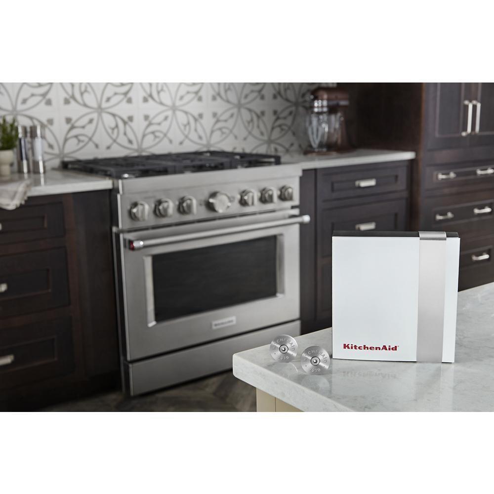 KitchenAid Commercial Style Range Handle Medallion Kit - Amana W11368841SI Replacement Part - Perfect for Kitchen Remodeling & Appliance Repair