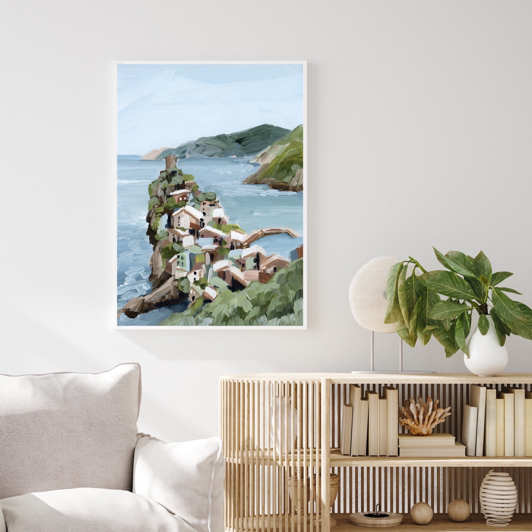 Cliffs of Vernazza Art Print - Stunning Italian Coastal Landscape Wall Decor for Living Room, Bedroom & Office | Perfect Home & Gift Idea
