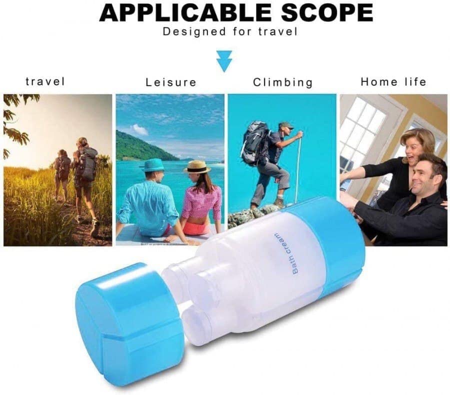 Refillable 3-in-1 Travel Shampoo, Conditioner & Lotion Bottle Set - Leak Proof Sky Blue Toiletry Containers for Camping, Gym & Air Travel