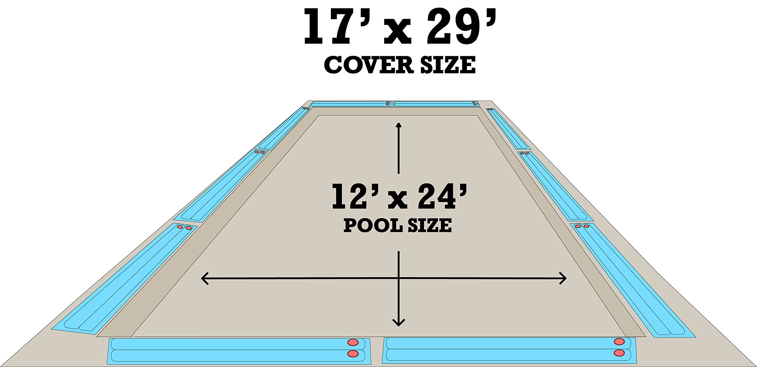 12'x24' HPI ARMORKOTE Heavy-Duty Rectangle In-Ground Swimming Pool Winter Cover - 20-Year Warranty - Durable Protection for Cold Weather - Perfect for Snow, Ice, and Debris Protection