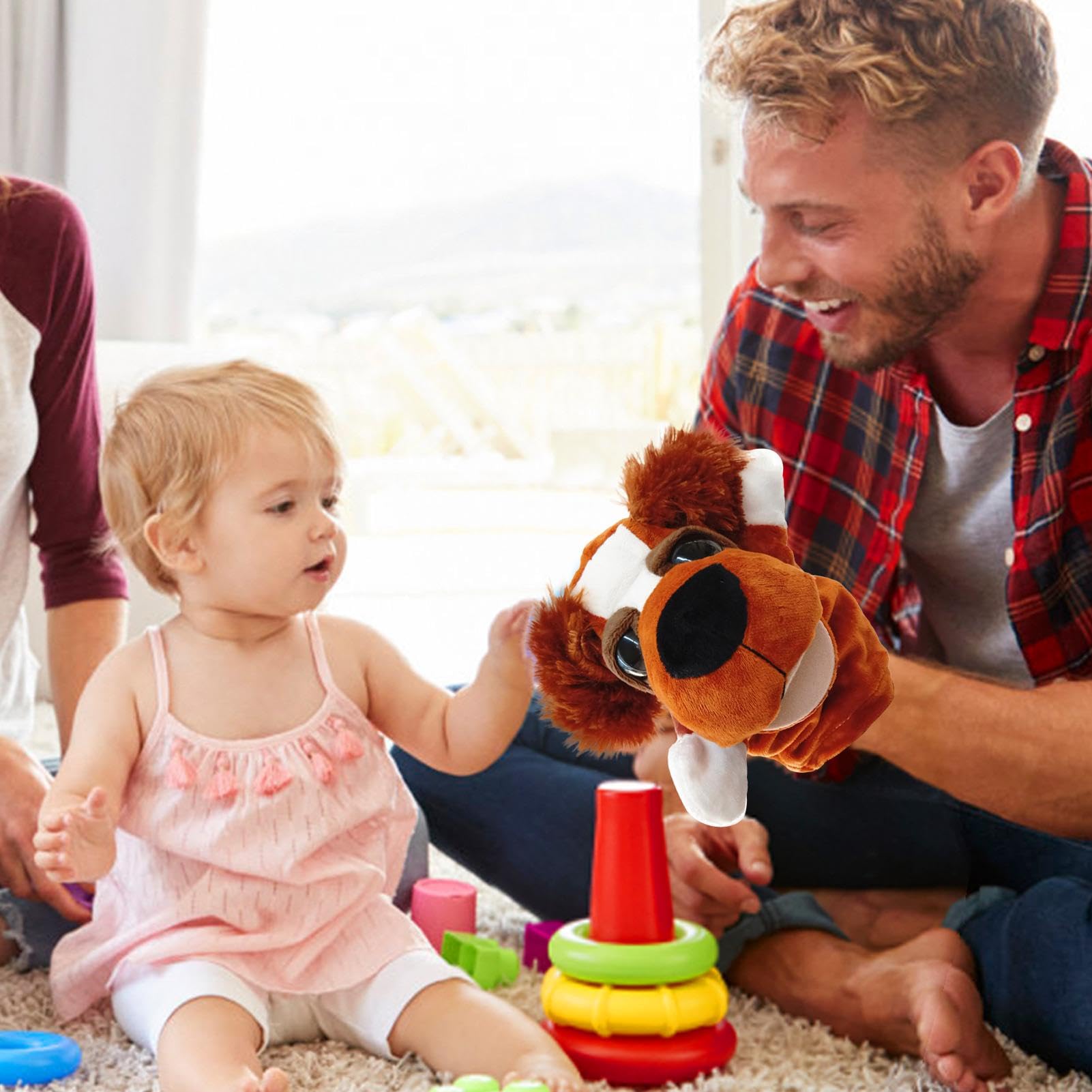 Hand Puppets for Kids - Animal Puppets Set with Dog Hand Puppet, Plush Stuffed Animal Toys for Toddlers, Develop Motor Skills & Imagination, Storytelling & Pretend Play - Perfect for Preschool, Daycare & Home Playtime