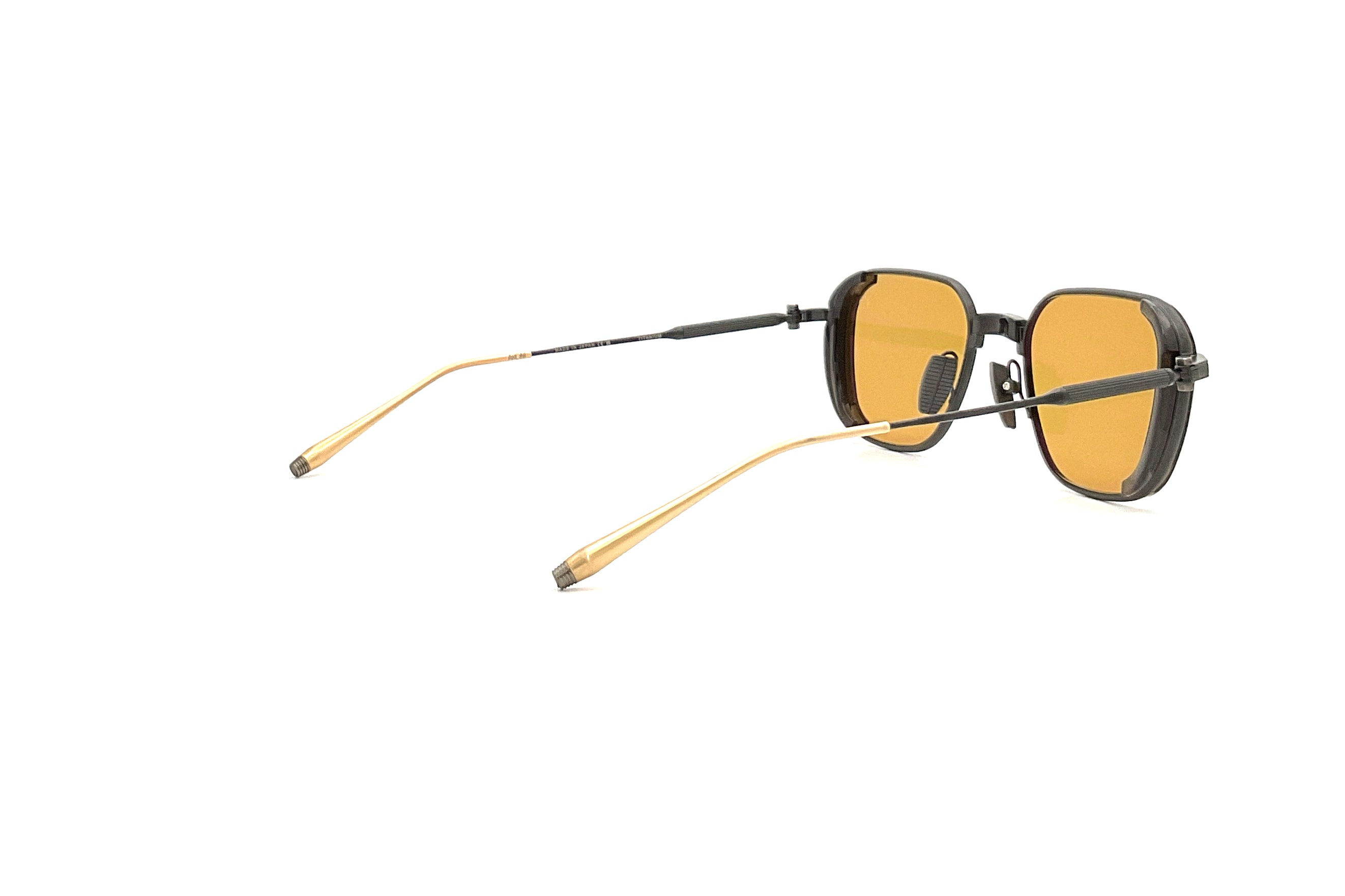 Akoni Eclipse Sunglasses - Crystal Black & Brushed Black with 12k Gold Accents - Stylish UV Protection Shades for Outdoor Activities, Driving, and Fashion