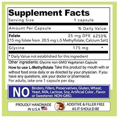 L-Methylfolate 15mg (2 Bottles) - 180 Capsules | Professional Strength 5-MTHF Supplement | Non-GMO, Gluten Free, No Fillers | Supports Mood, Energy & Heart Health - Perfect for Daily Wellness & Prenatal Care