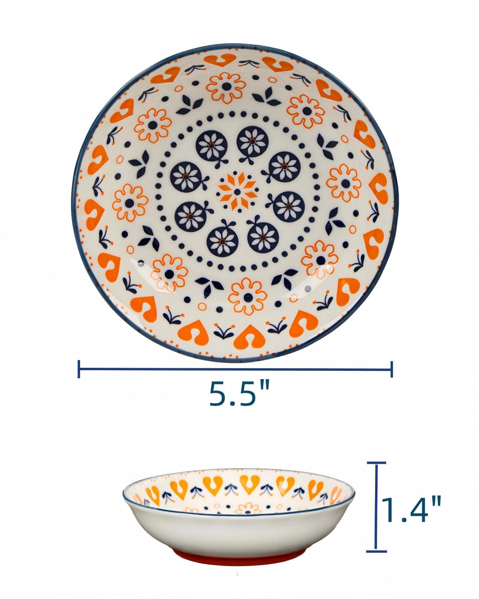 Anti Whisker Fatigue Cat Bowl - 5.5 Inch Ceramic Cat Food Dish with Non-Slip Silicone Base | Shallow Wide Pet Bowl for Kittens & Adult Cats | Perfect for Stress-Free Feeding at Home