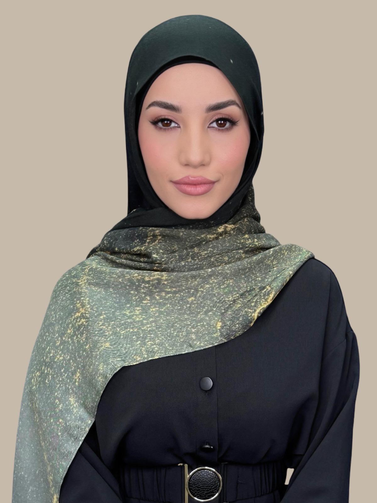 Golden Dune Print Modal Hijab - Soft & Breathable Muslim Headscarf for Women - Perfect for Daily Wear, Prayer, and Special Occasions