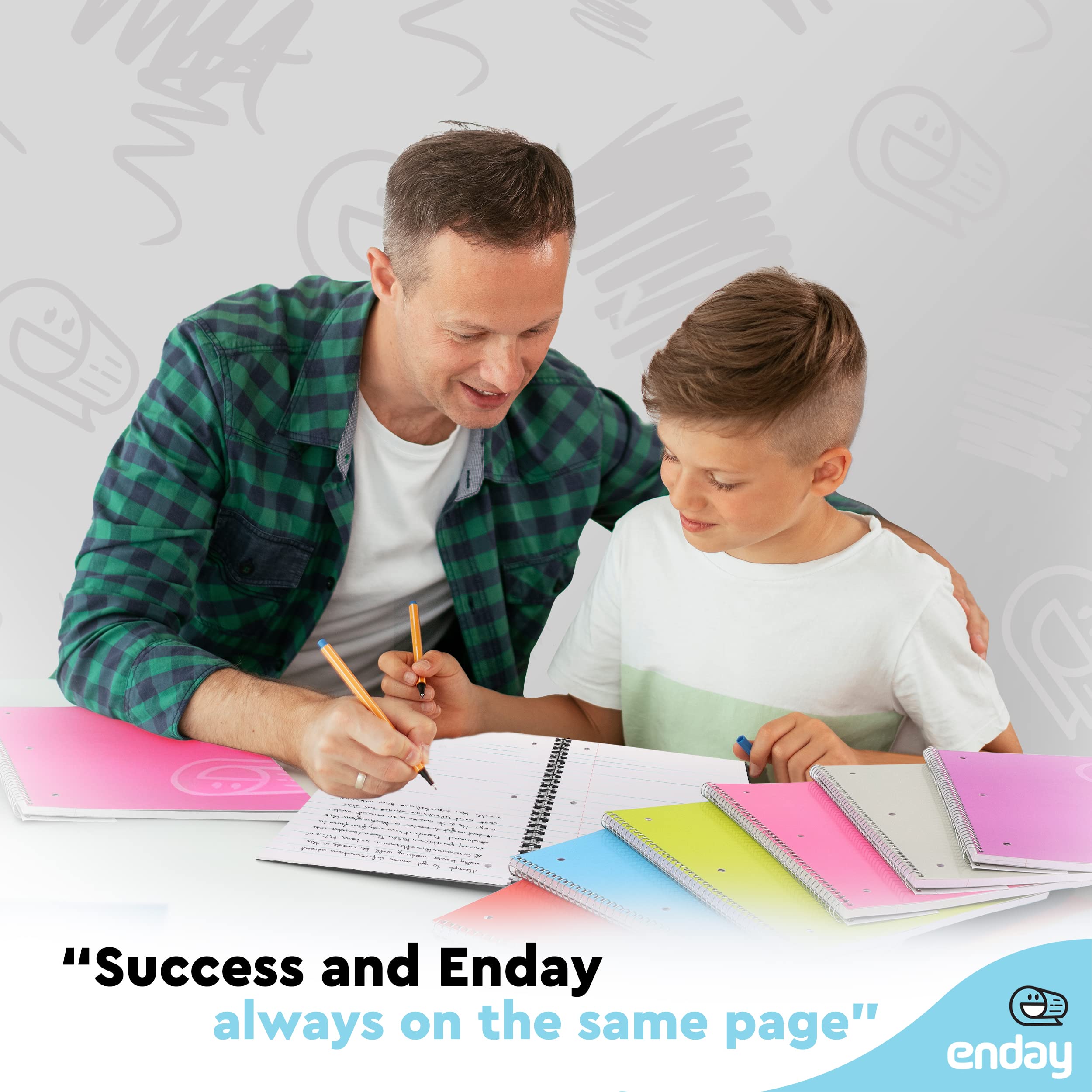 Enday Spiral Notebook Wide Ruled - 1 Subject Hardcover Spiral Bound Notebook, 70 Sheets Lined Paper for School & College Students (2 Pack, Pink & Yellow) - Perfect for Note Taking, Journaling & Classroom Use