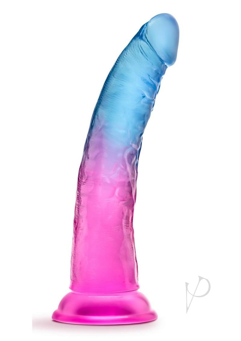 B Yours Beautiful Sky Dildo 7 Inch Sunset Pink Blue - Realistic Silicone Adult Toy for Couples & Solo Play, Perfect for Bedroom Fun & Sensual Exploration