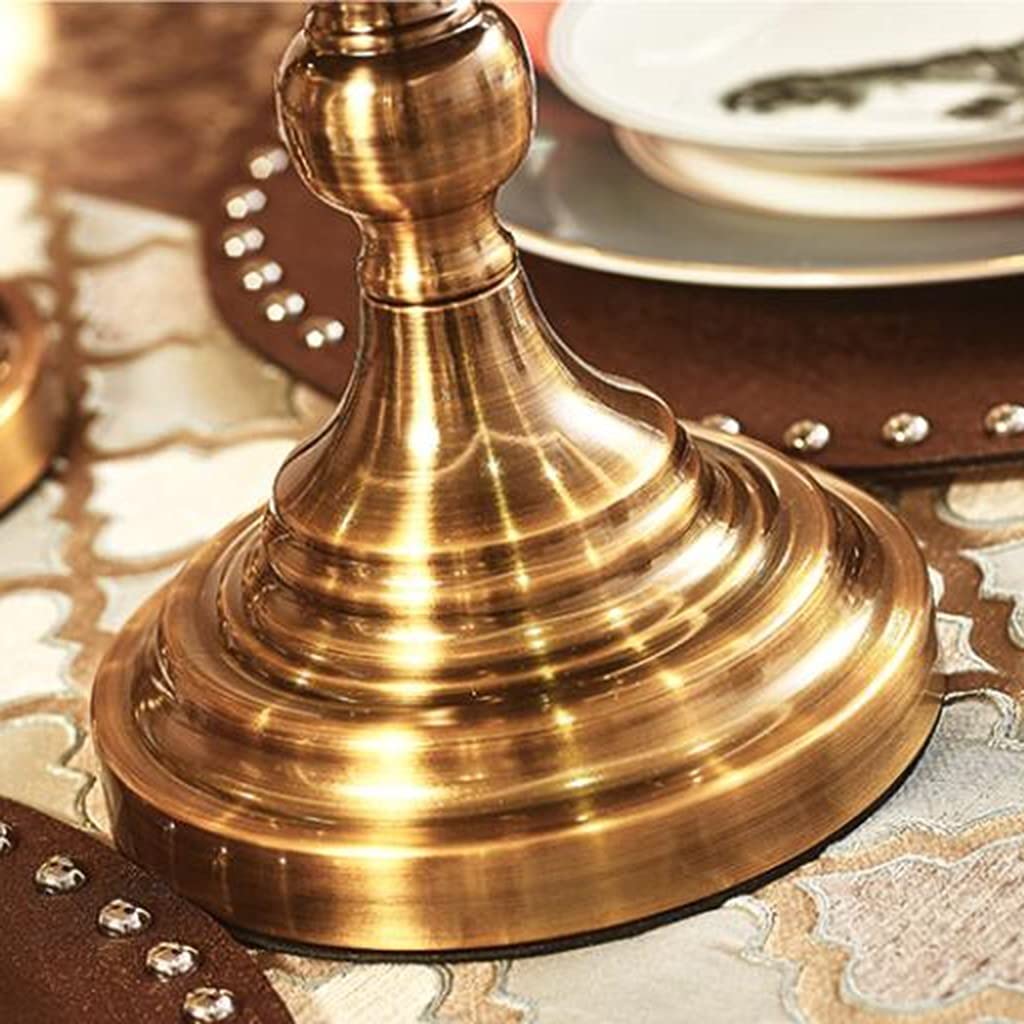 2-Piece Gold Metal & Glass Candle Holder Set - Elegant Candelabra for Cylindrical Candles or Flameless LED Candles - Perfect for Halloween, Christmas, Wedding Decor & Party Gifts - Romantic Home & Table Centerpiece Decorations