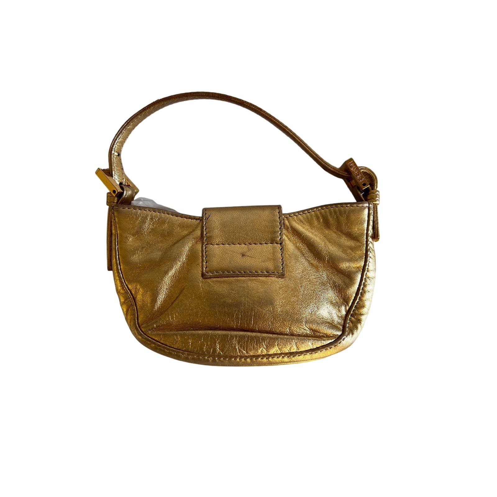 Vintage Fendi Gold Rhinestone Croissant Bag - Luxury Shoulder Purse for Women, Evening Party & Special Occasions
