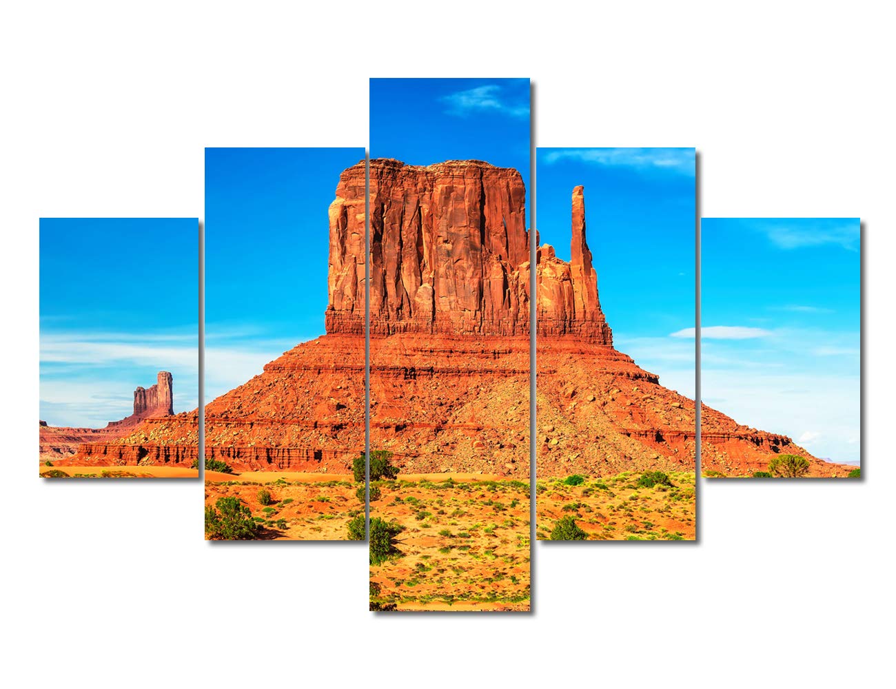 TUMOVO 5-Piece Canvas Wall Art Print - Monument Valley Rock Gorge Scenery, Stretched & Framed Ready to Hang for Bedroom, Living Room, Bathroom Decor | Perfect for Home, Office & Gift Giving
